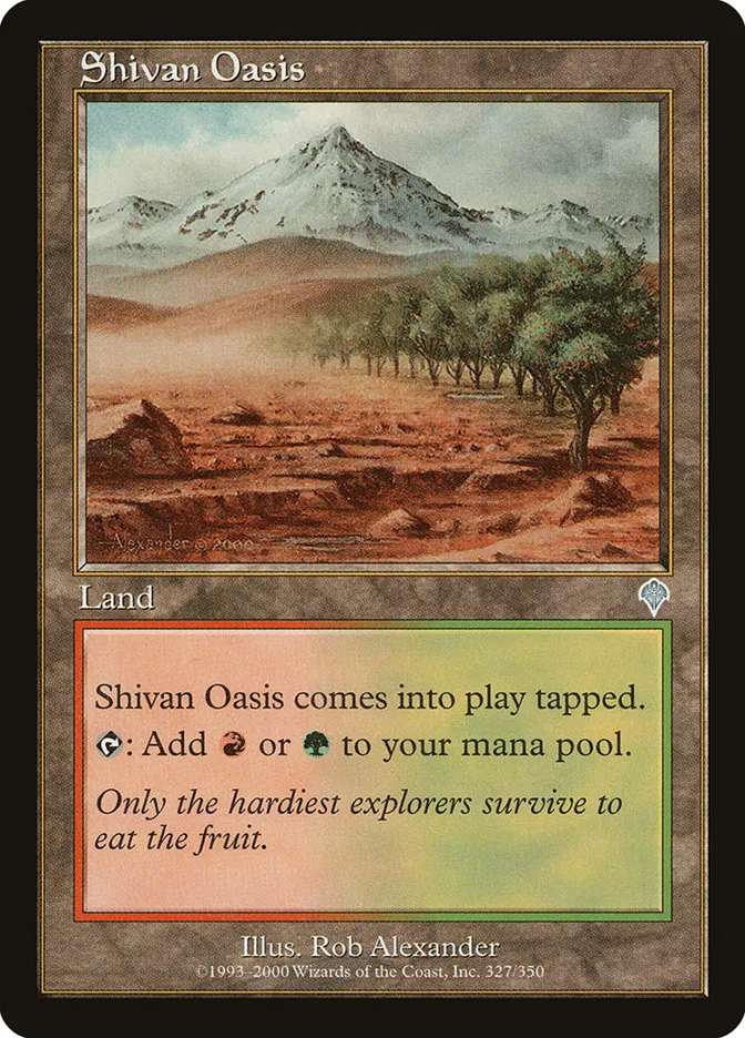 2000 Invasion Shivan Oasis uncommon #327 uncommon card image