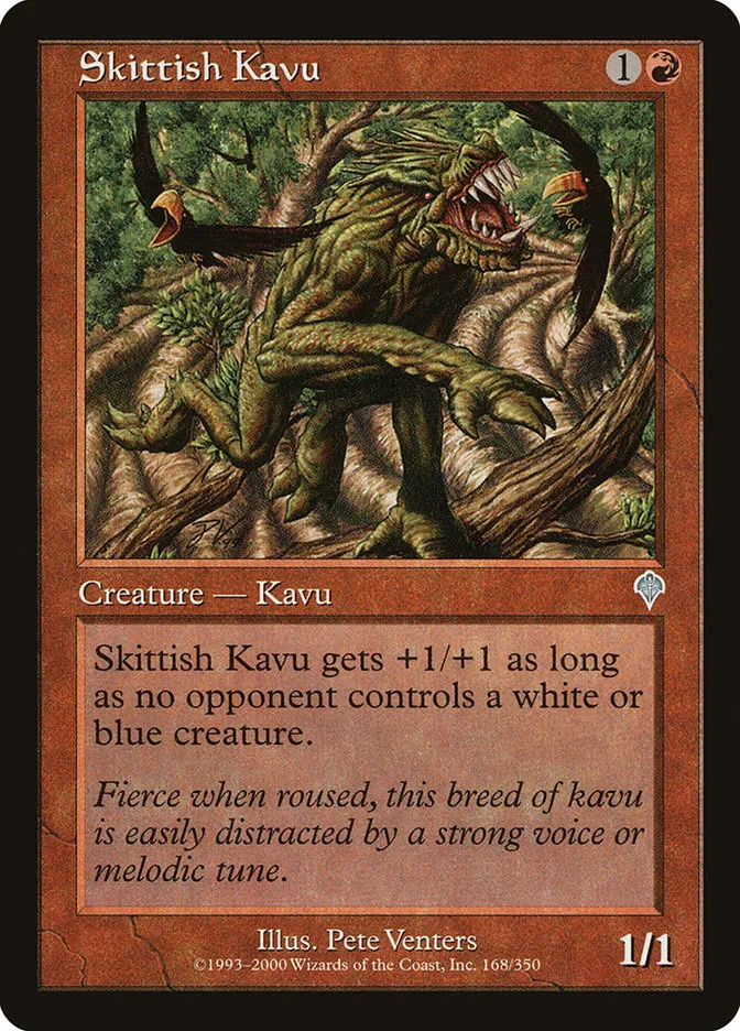 2000 Invasion Skittish Kavu uncommon #168 uncommon card image