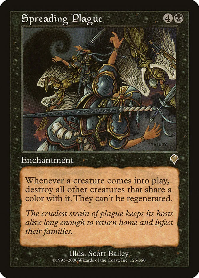 2000 Invasion Spreading Plague rare #125 rare card image
