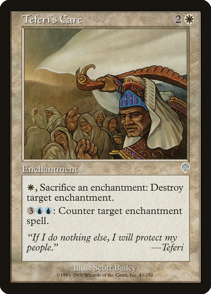 2000 Invasion Teferi's Care uncommon #43 uncommon card image