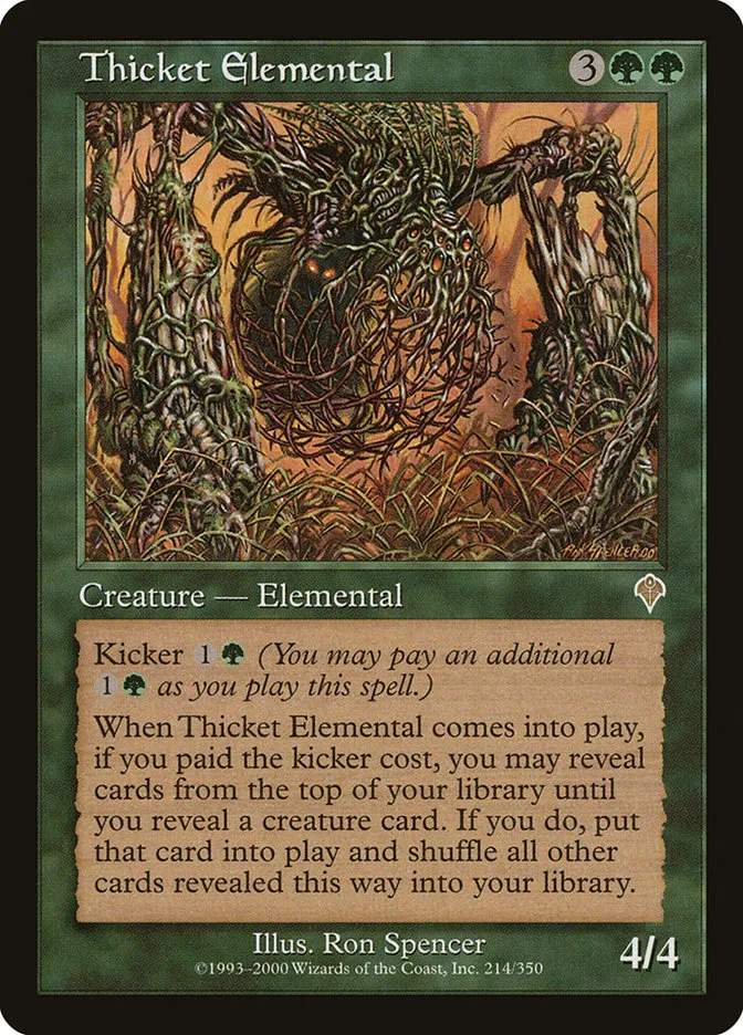 2000 Invasion Thicket Elemental rare #214 rare card image