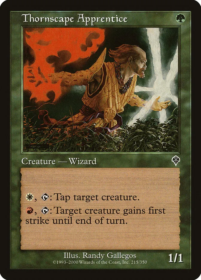 2000 Invasion Thornscape Apprentice common #215 common card image