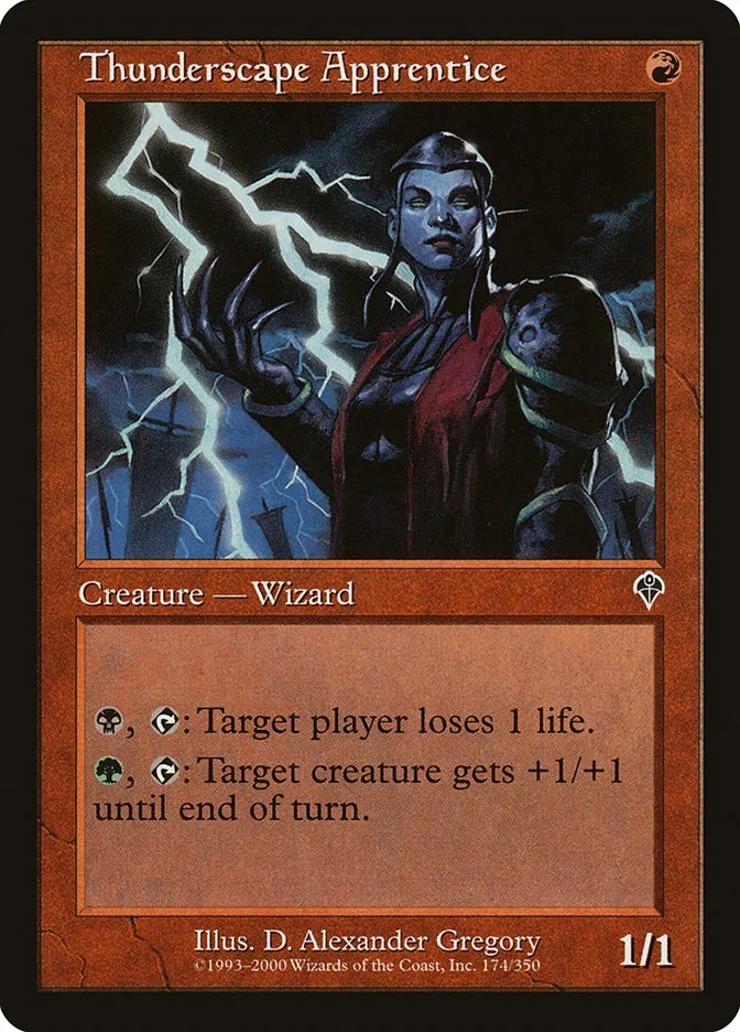 2000 Invasion Thunderscape Apprentice common #174 common card image