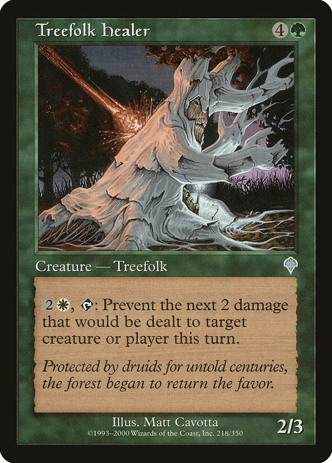2000 Invasion Treefolk Healer uncommon #218 uncommon card image