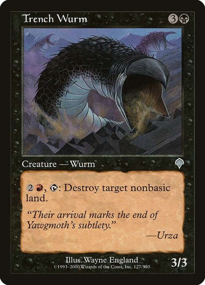 2000 Invasion Trench Wurm uncommon #127 uncommon card image