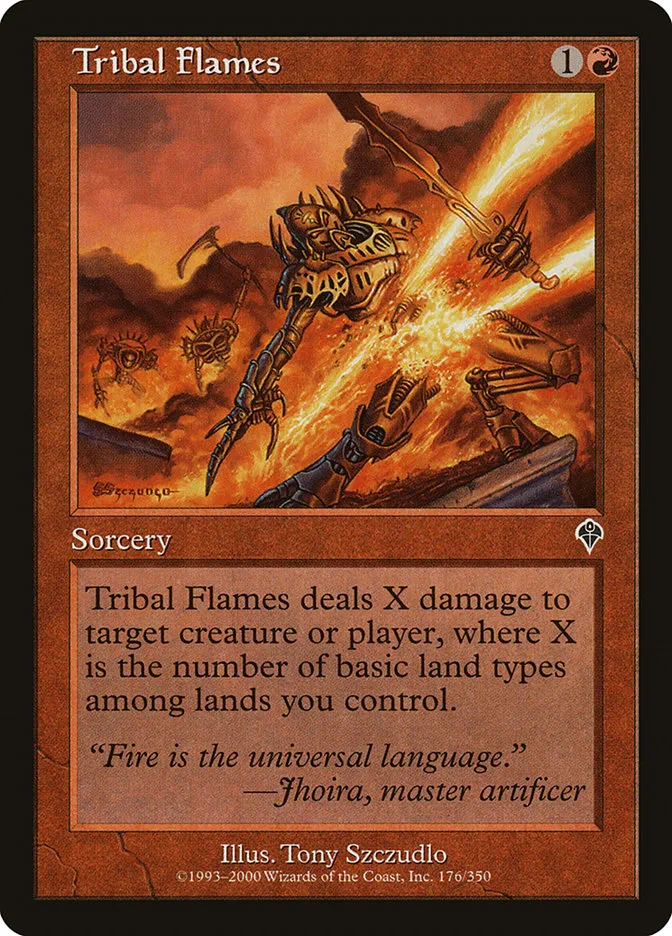 2000 Invasion Tribal Flames common #176 common card image