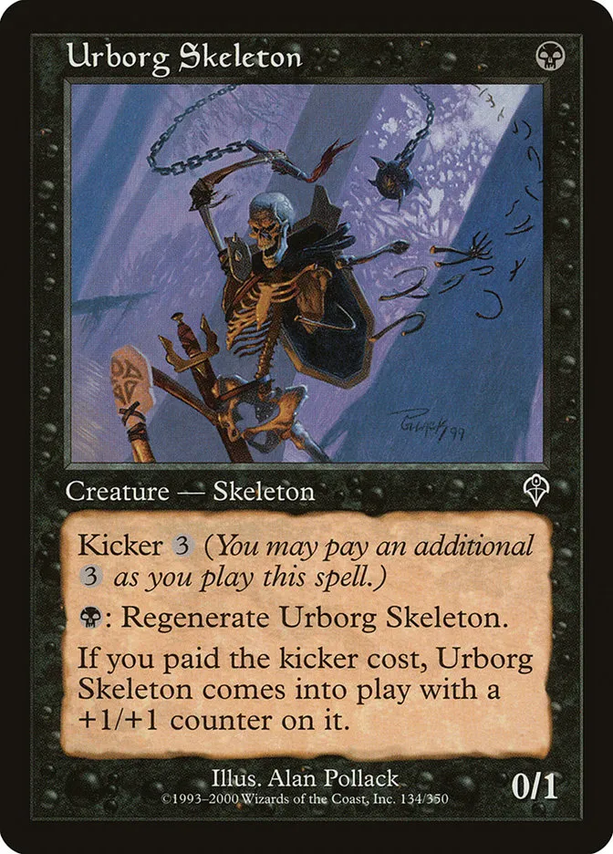 2000 Invasion Urborg Skeleton common #134 common card image