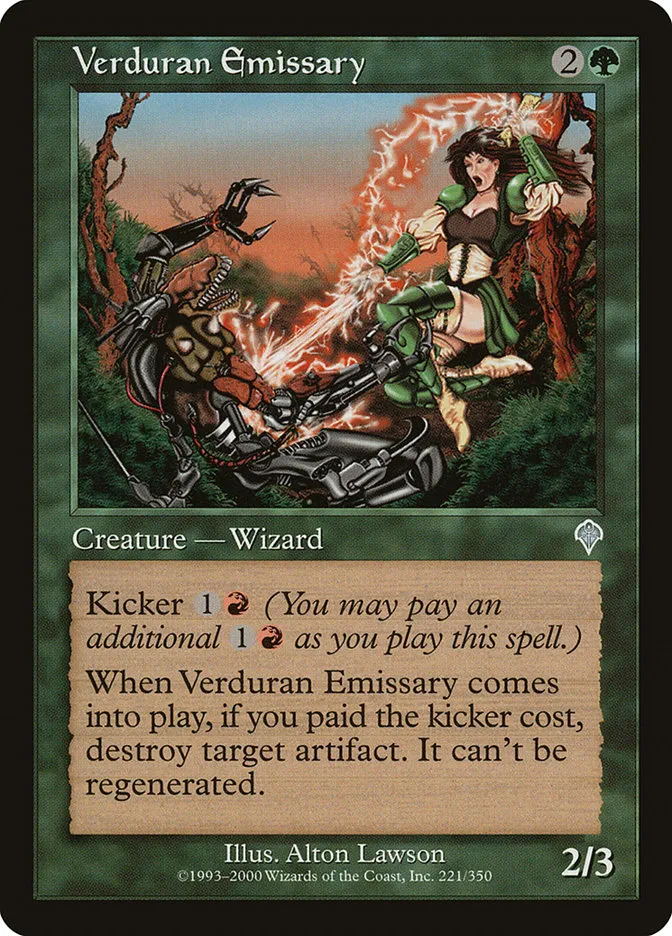 2000 Invasion Verduran Emissary uncommon #221 uncommon card image