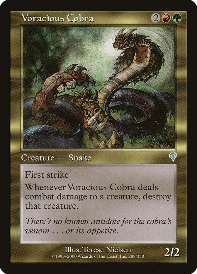 2000 Invasion Voracious Cobra uncommon #288 uncommon card image