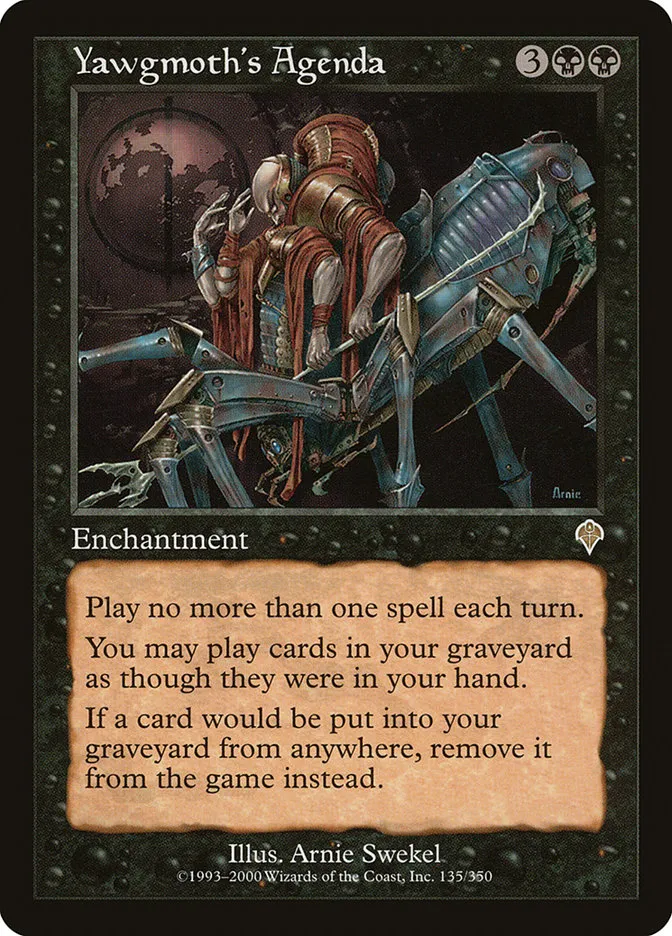 2000 Invasion Yawgmoth's Agenda [Foil] rare #135 rare card image