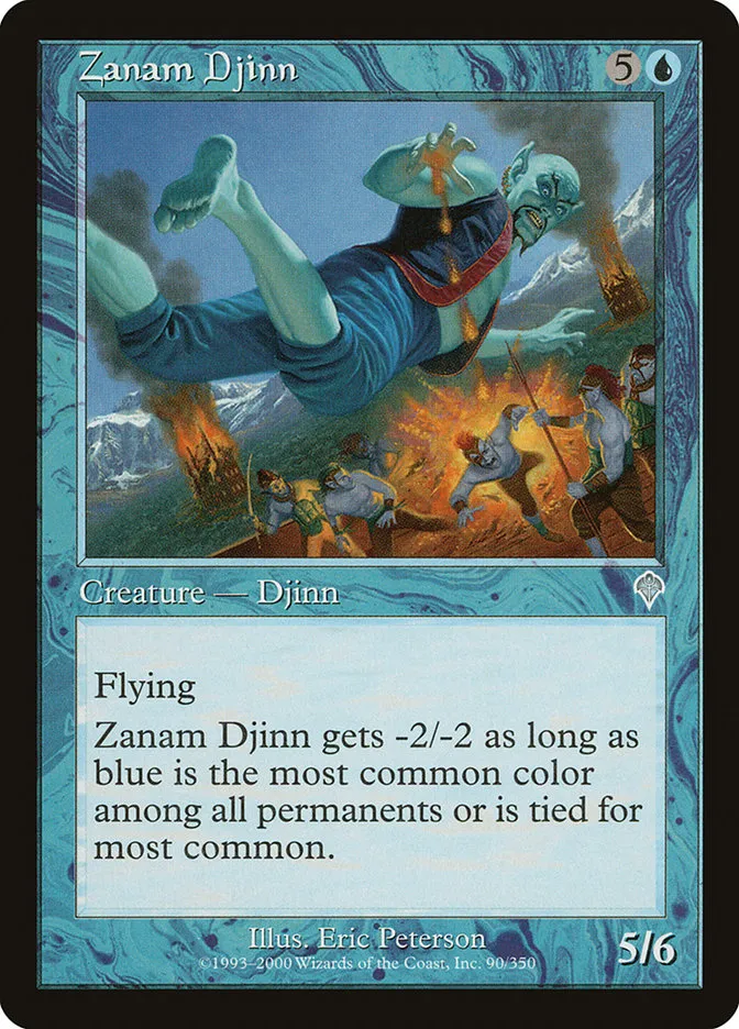 2000 Invasion Zanam Djinn #90 uncommon card image