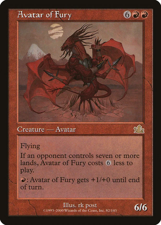 2000 Prophecy Avatar of Fury rare #82 rare card image
