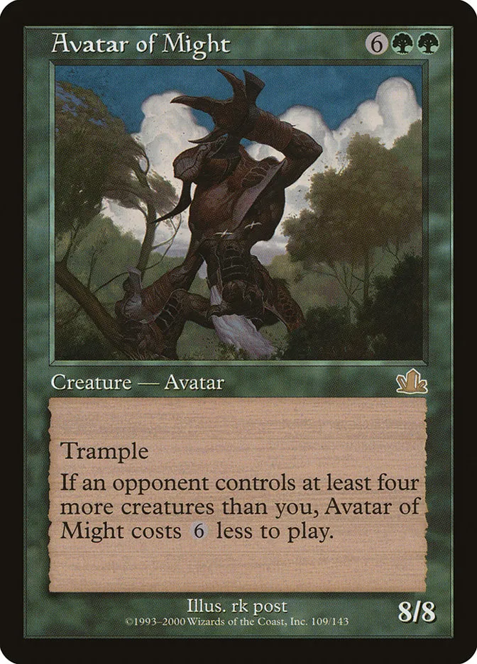 2000 Prophecy Avatar of Might rare #109 rare card image