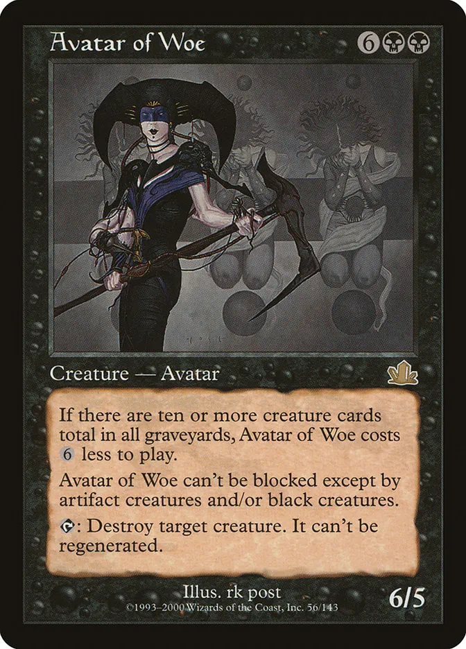 2000 Prophecy Avatar of Woe rare #56 rare card image