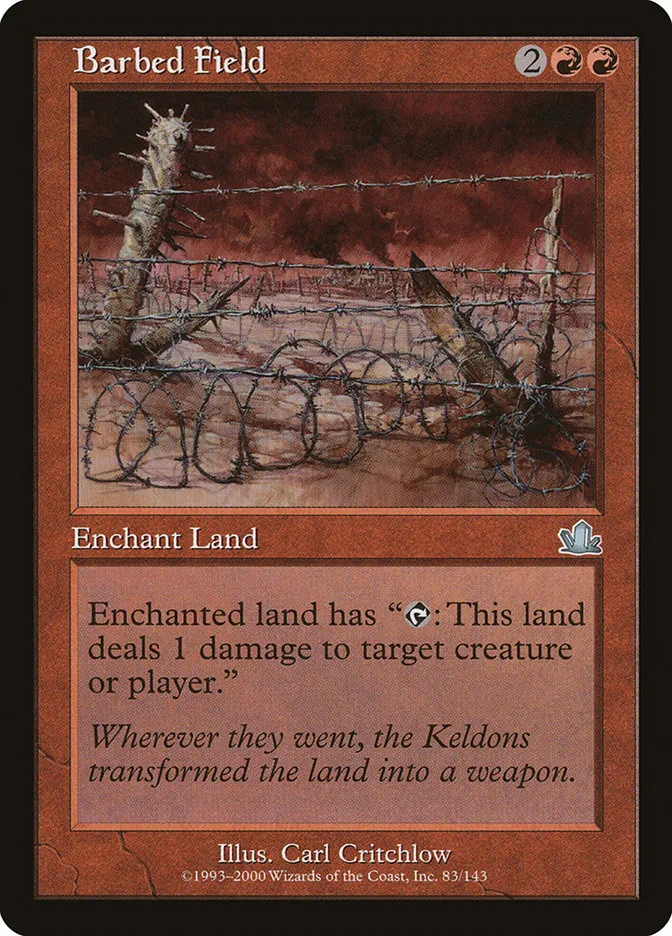 2000 Prophecy Barbed Field uncommon #83 uncommon card image