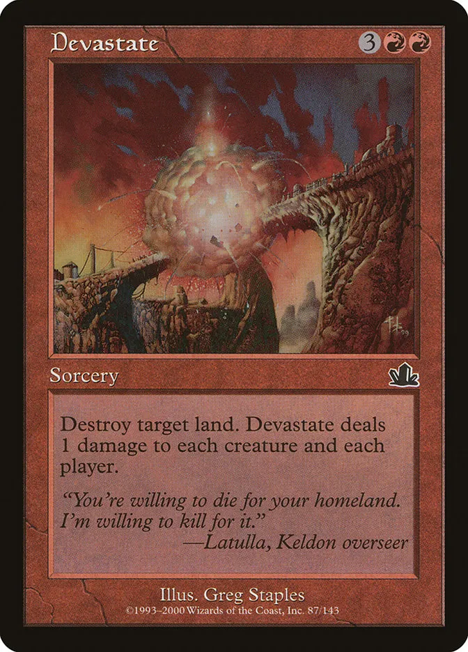 2000 Prophecy Devastate common #87 common card image