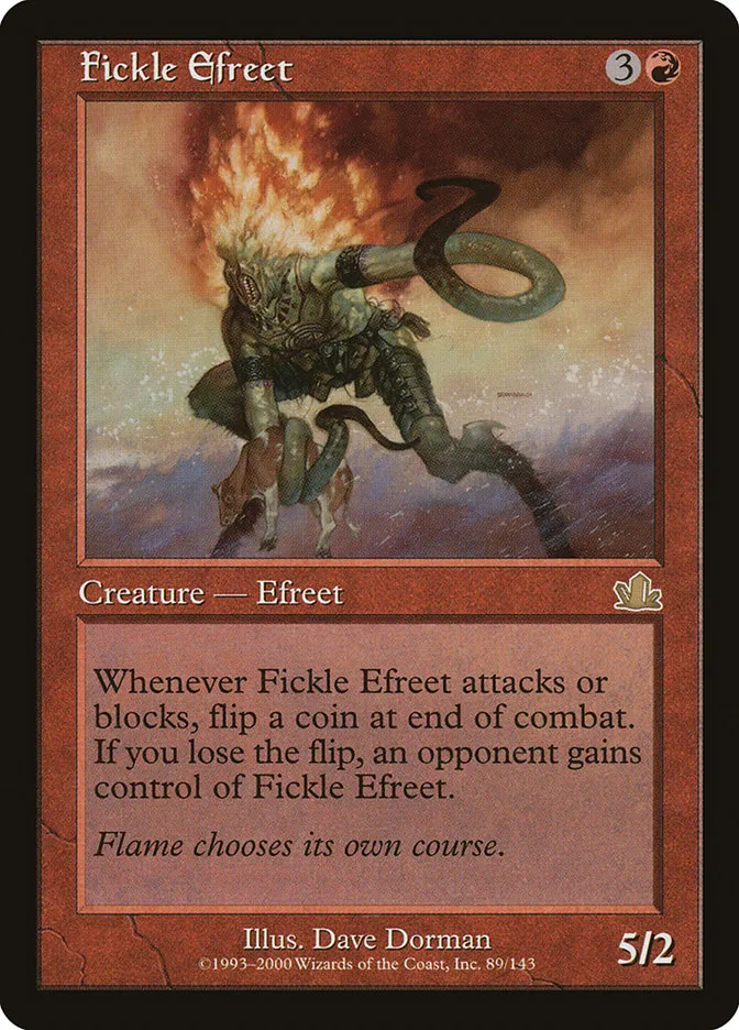 2000 Prophecy Fickle Efreet rare #89 rare card image