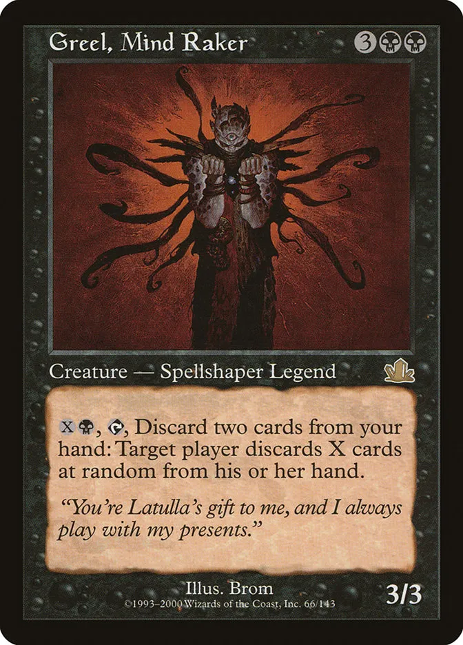 2000 Prophecy Greel, Mind Raker #66 rare card image