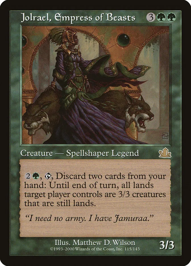 2000 Prophecy Jolrael, Empress of Beasts #115 rare card image