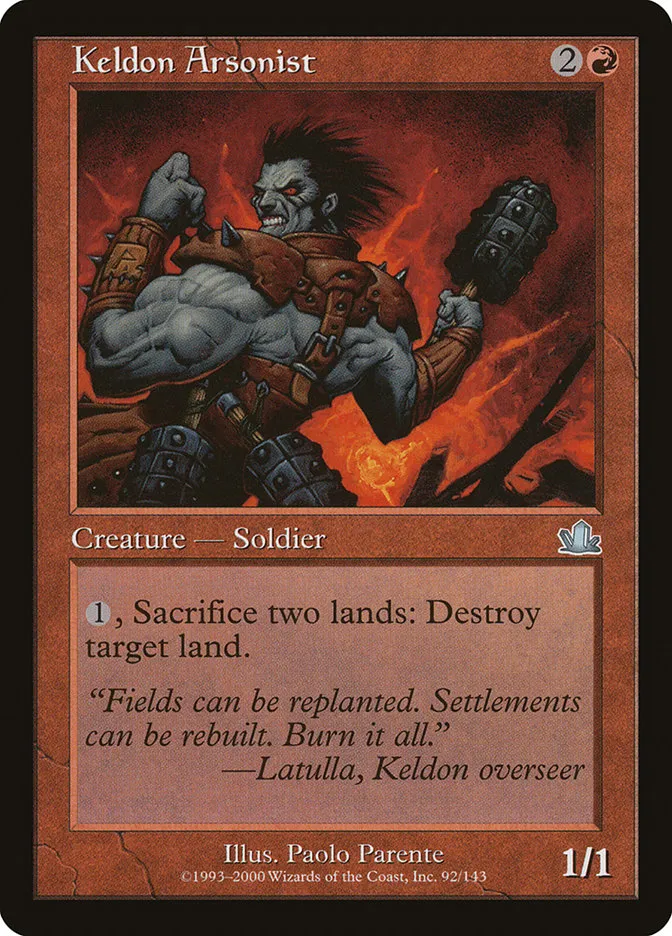 2000 Prophecy Keldon Arsonist uncommon #92 uncommon card image