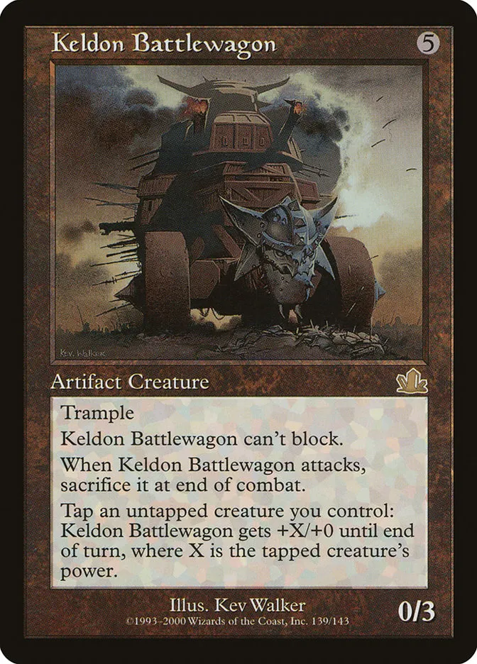 2000 Prophecy Keldon Battlewagon #139 rare card image