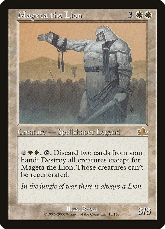 2000 Prophecy Mageta the Lion rare #13 rare card image