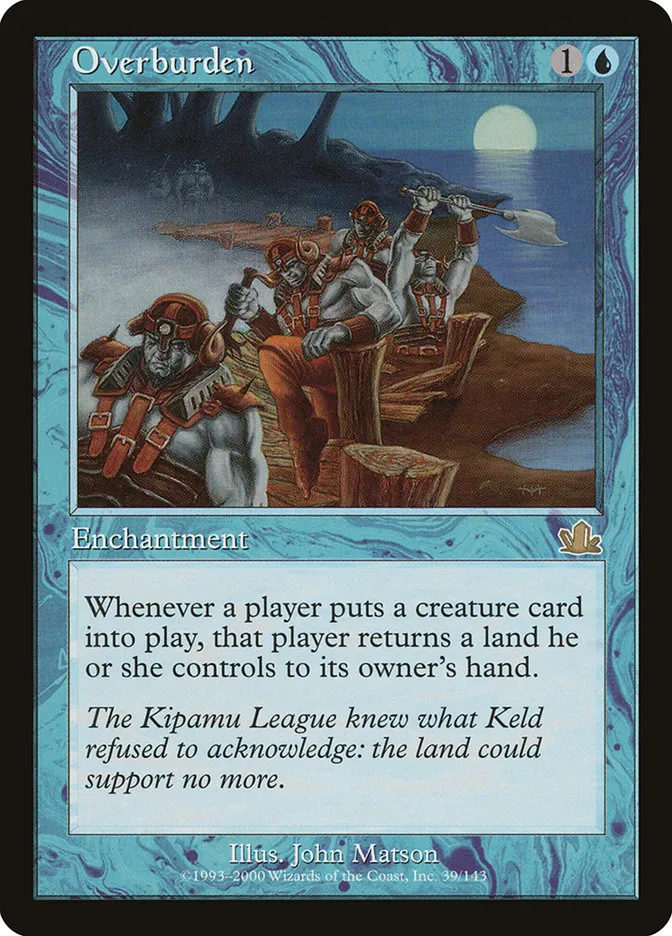 2000 Prophecy Overburden rare #39 rare card image