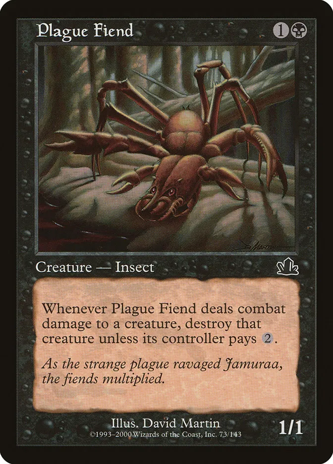 2000 Prophecy Plague Fiend common #73 common card image