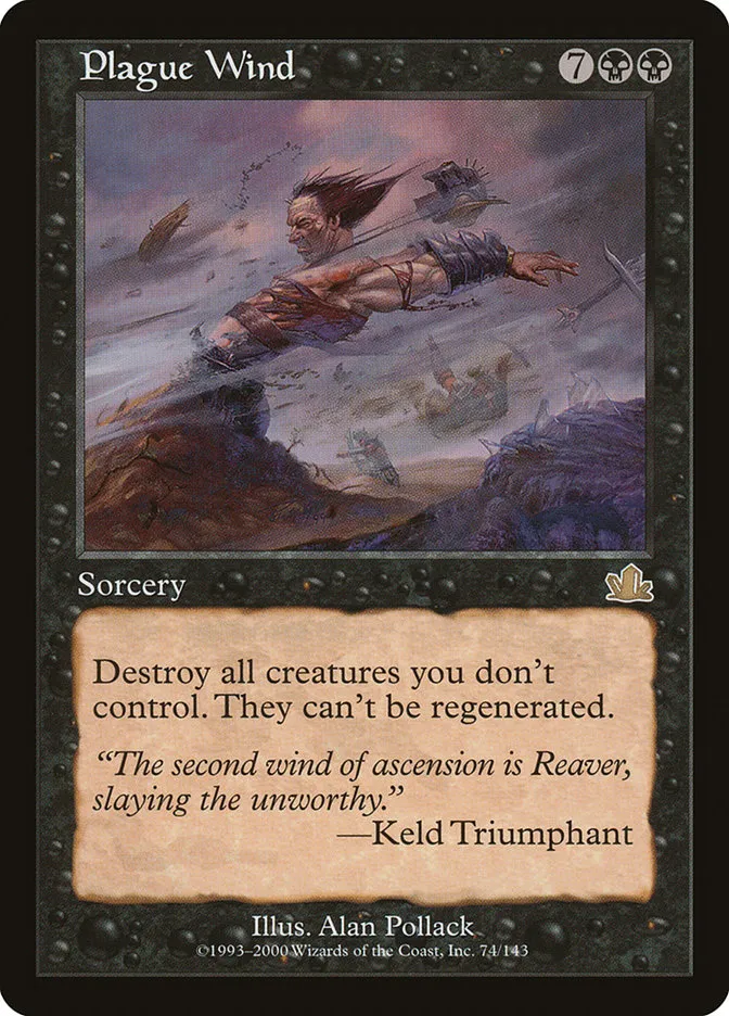 2000 Prophecy Plague Wind rare #74 rare card image