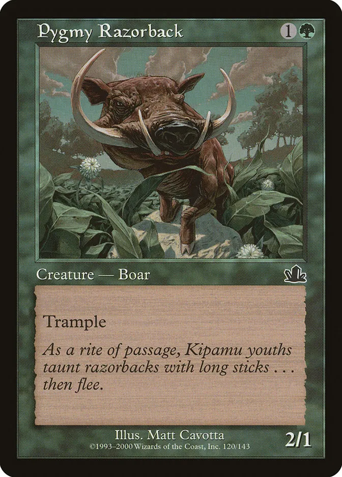 2000 Prophecy Pygmy Razorback common #120 common card image