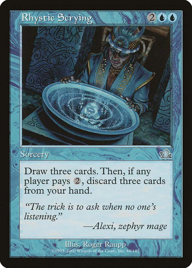 2000 Prophecy Rhystic Scrying uncommon #44 uncommon card image