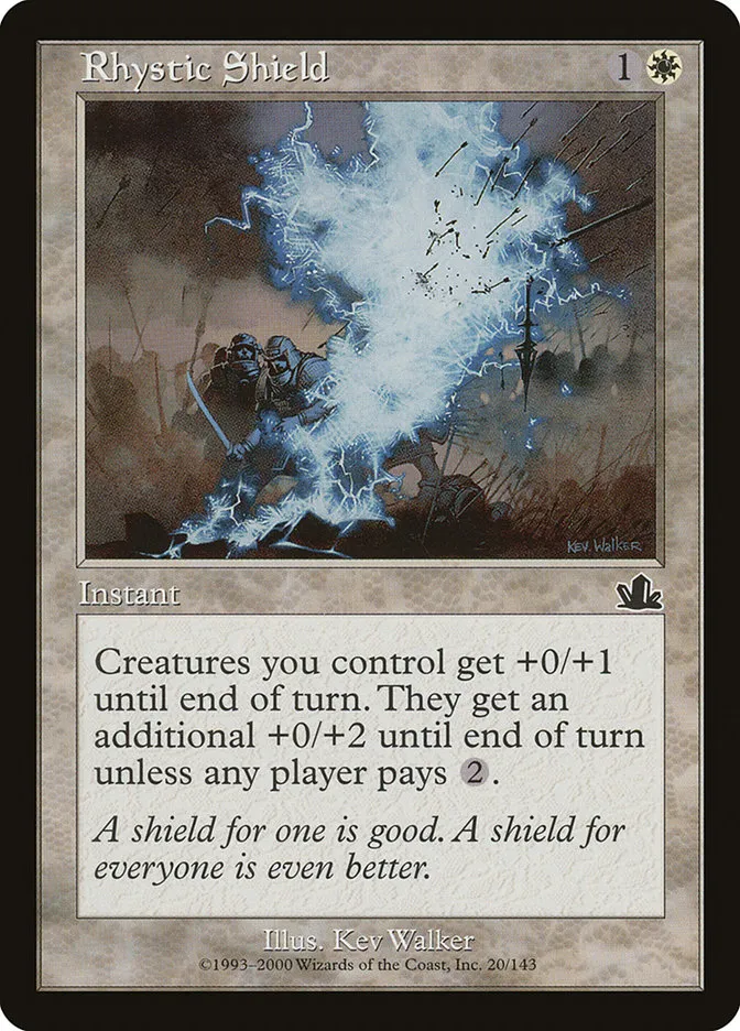 2000 Prophecy Rhystic Shield common #20 common card image