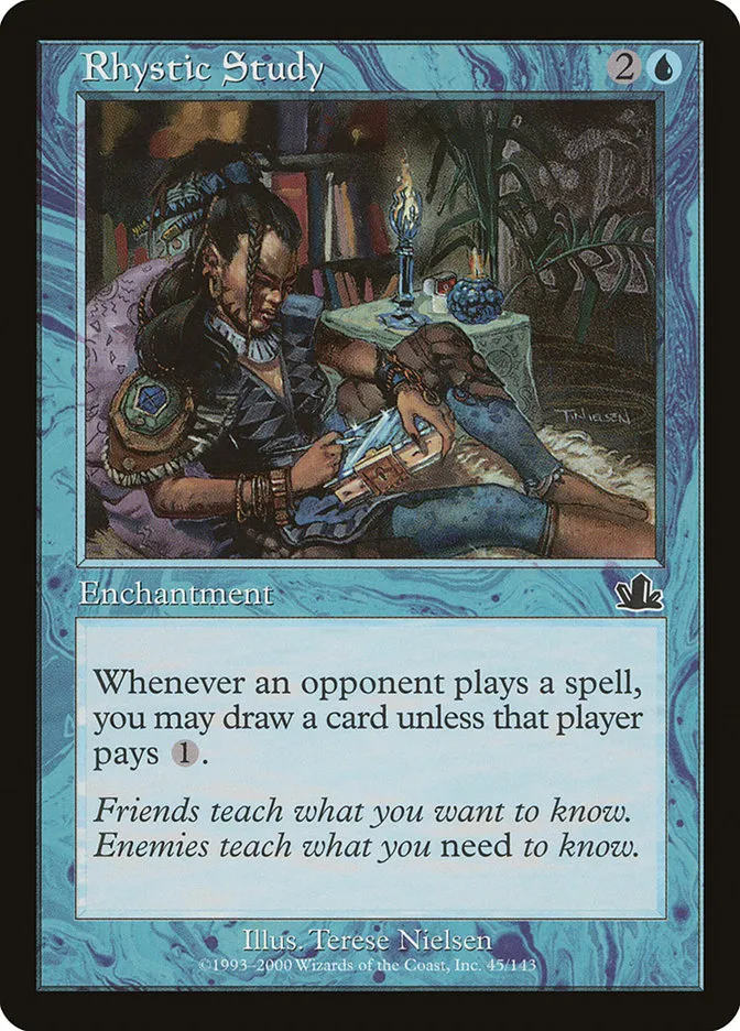 2000 Prophecy Rhystic Study common #45 common card image