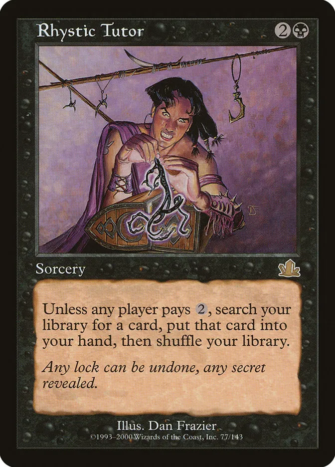 2000 Prophecy Rhystic Tutor rare #77 rare card image
