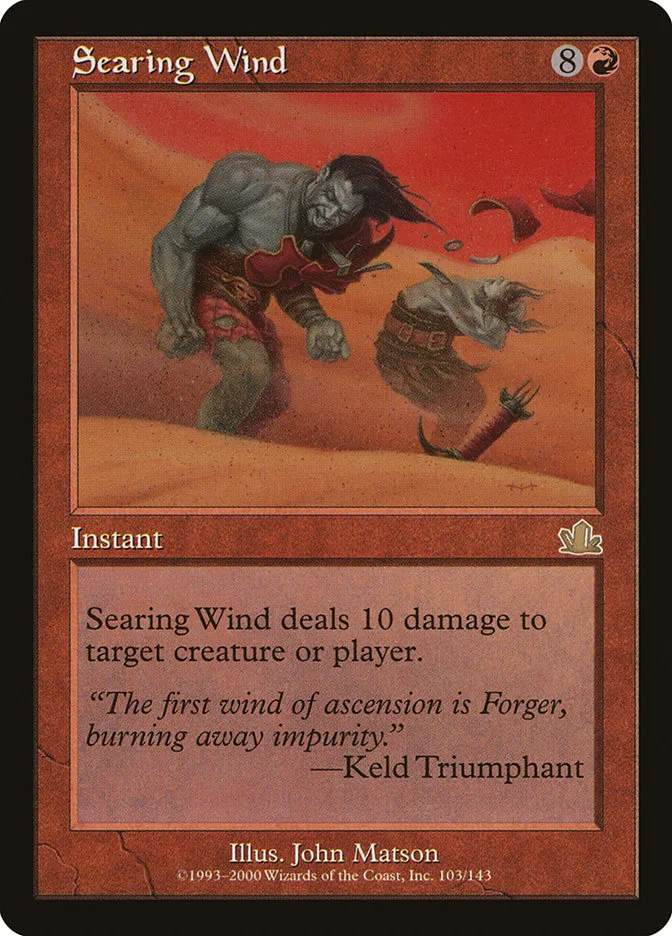 2000 Prophecy Searing Wind rare #103 rare card image