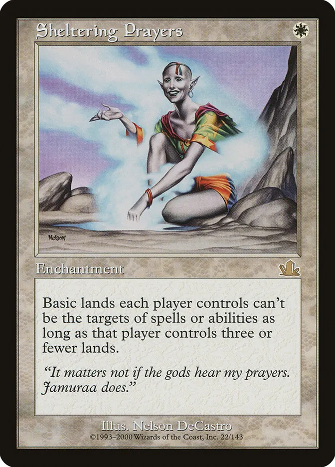 2000 Prophecy Sheltering Prayers rare #22 rare card image