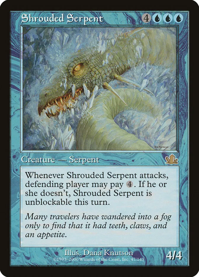 2000 Prophecy Shrouded Serpent rare #47 rare card image