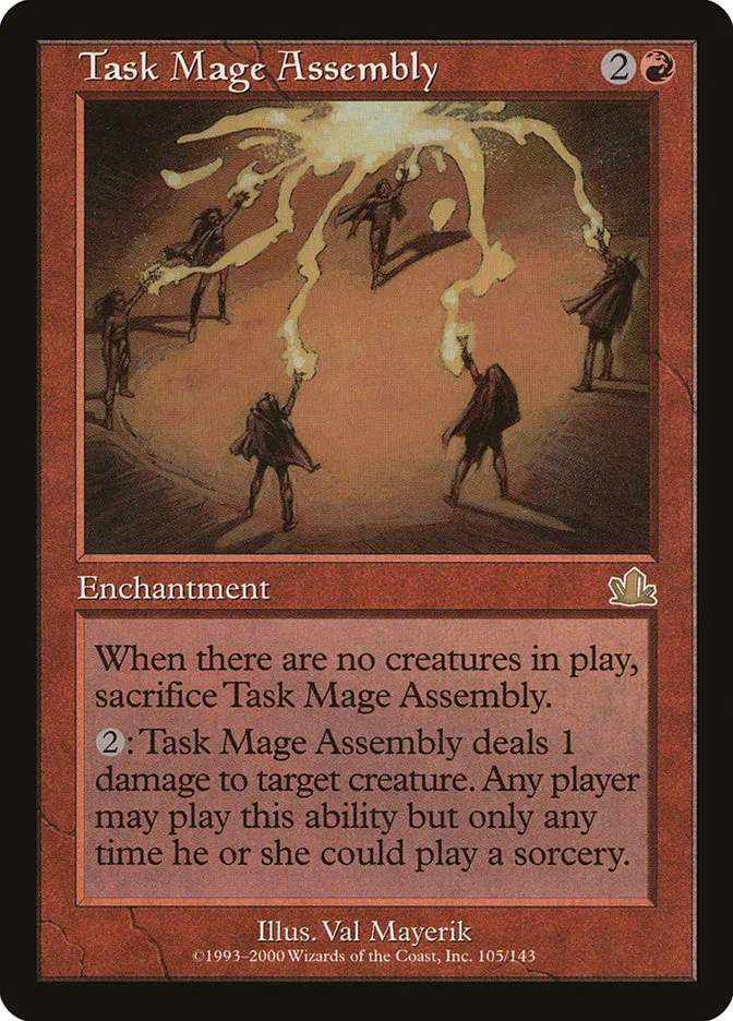 2000 Prophecy Task Mage Assembly rare #105 rare card image