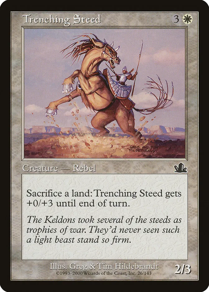 2000 Prophecy Trenching Steed common #26 common card image