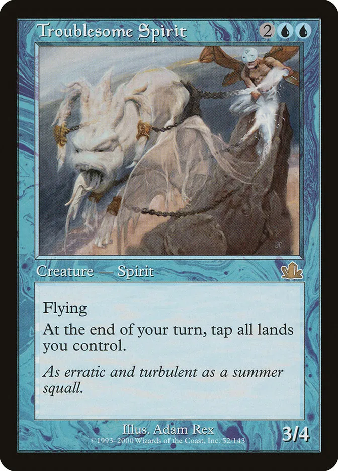 2000 Prophecy Troublesome Spirit rare #52 rare card image