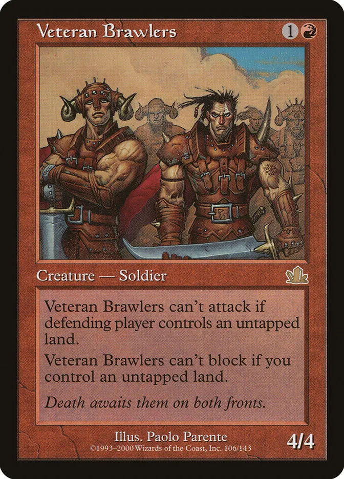 2000 Prophecy Veteran Brawlers rare #106 rare card image