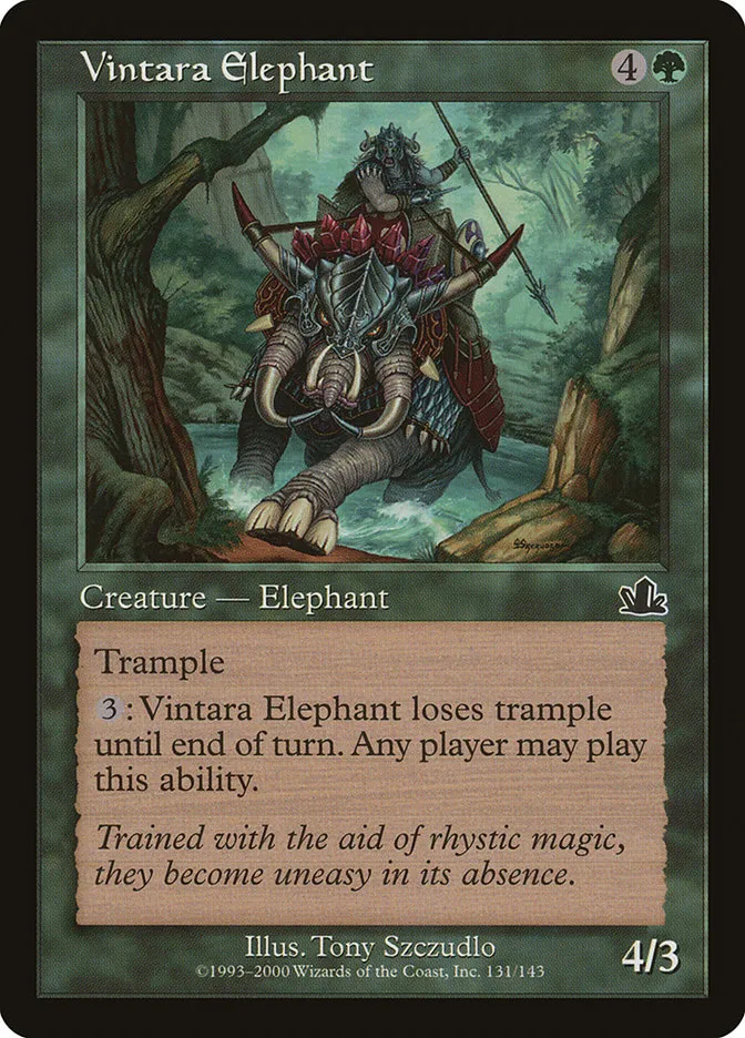 2000 Prophecy Vintara Elephant common #131 common card image