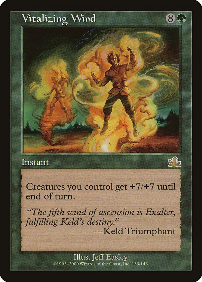 2000 Prophecy Vitalizing Wind rare #133 rare card image