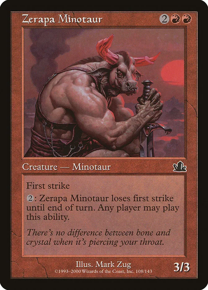 2000 Prophecy Zerapa Minotaur common #108 common card image