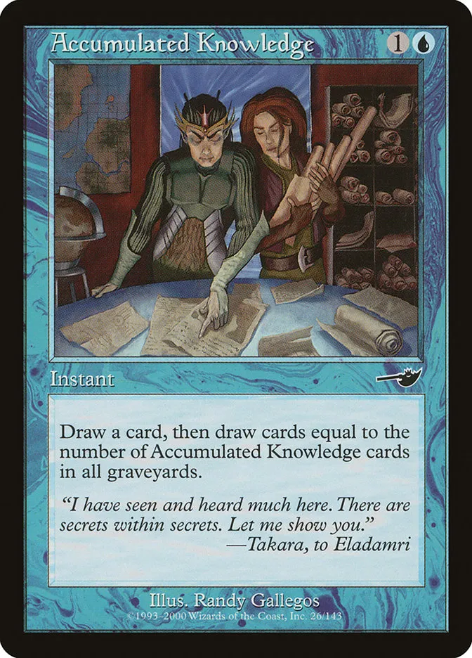 2000 Nemesis Accumulated Knowledge common #26 unlisted card image