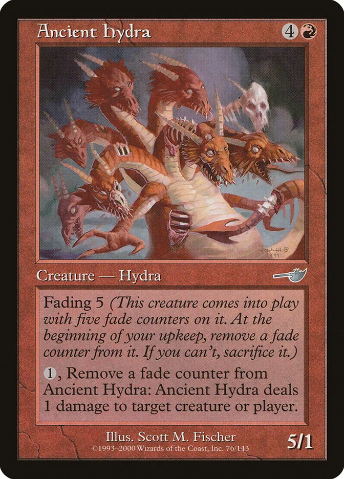 2000 Nemesis Ancient Hydra uncommon #76 unlisted card image