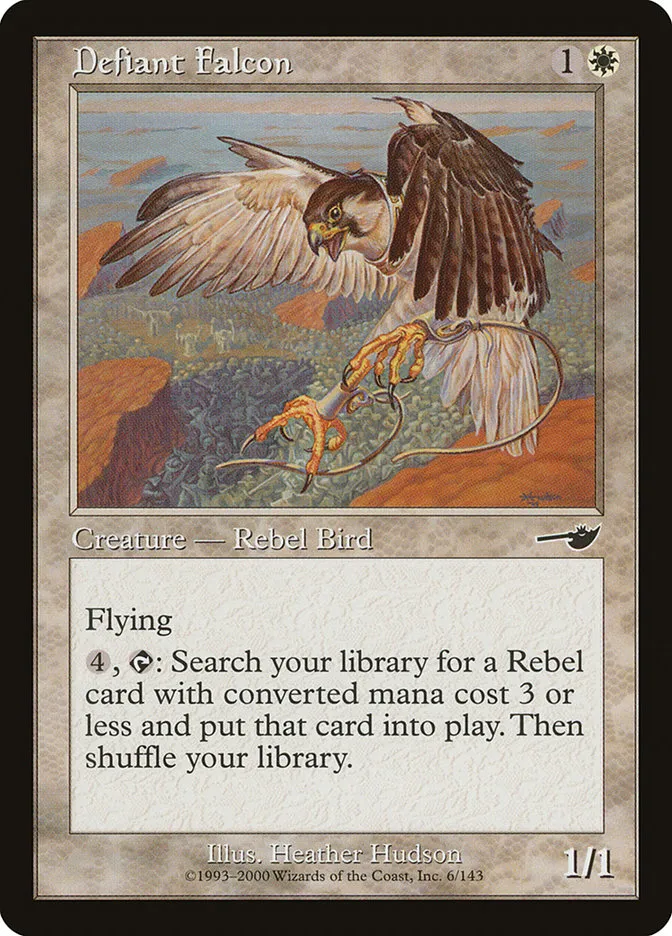 2000 Nemesis Defiant Falcon common #6 unlisted card image