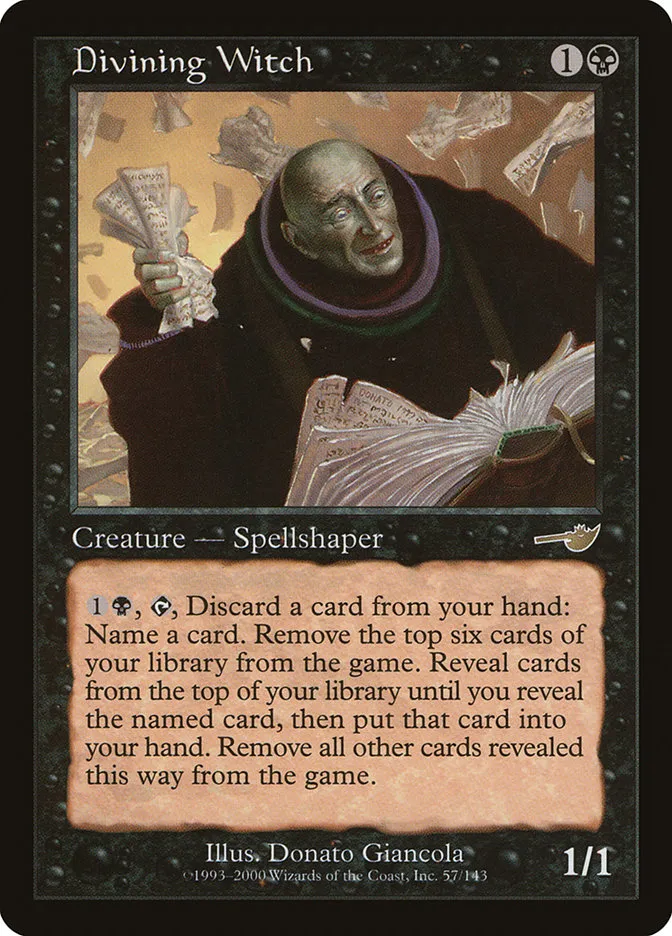 2000 Nemesis Divining Witch rare #57 unlisted card image