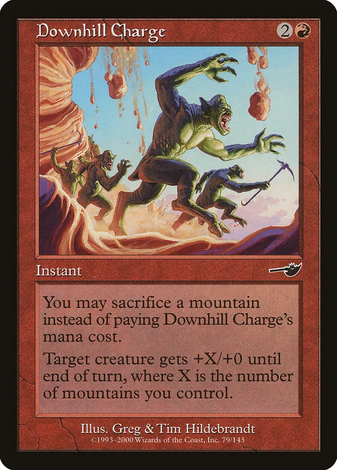 2000 Nemesis Downhill Charge common #79 unlisted card image