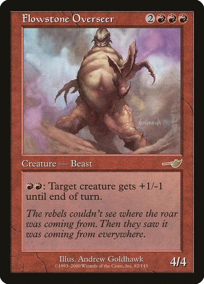 2000 Nemesis Flowstone Overseer rare #82 unlisted card image